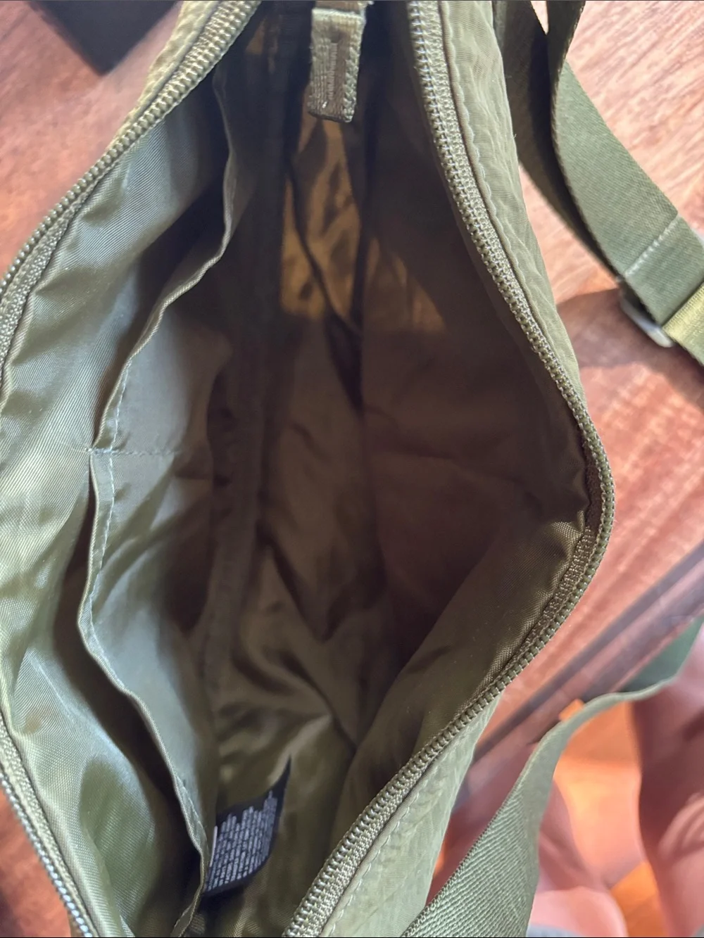 Olive Green Messenger Crossbody Bag with Adjustable Strap